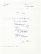 Sir John Gielgud signed ALS dated 8th March 1991 addressed to TV presenter and Newsreader Jan