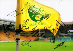 Football Norwich City Multi signed corner flag photo. Includes 10 signatures. Good condition. All