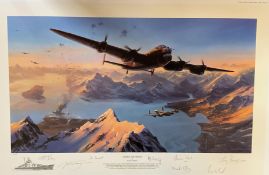 Nicolas Trudgian Multi Signed Limited Edition 428/550 Print Titled 'Sinking The Tirpitz' Colour
