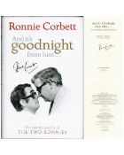 Ronnie Corbett signed hardback book titled And it's Goodnight from Him signature on the cover and