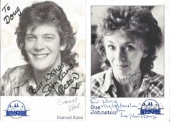 Brookside collection of 4 signed 6x4 black and white photographs from stars of the show including