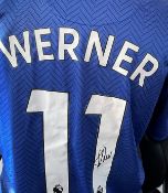 Timo Werner signed Chelsea F. C replica home football shirt. Good condition. All autographs come