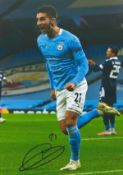 Footballer Ferran Torres Man City 12x8 Coloured signed photo. Torres made his debut in City's