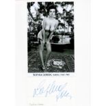 Sophia Loren signature piece, below Napoli 1965 glamour photo. Good condition. All autographs come