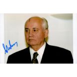 Mikhail Gorbachev signed 11x8 colour photo. Russian and former Soviet politician. Good condition.