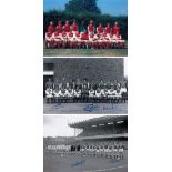 Autographed ARSENAL 12 x 8 photos - B/W, depicting Arsenal players observing a minute silence