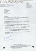 Ivan Mauger OBE MBE Hand signed Typed Letter, with interesting content regarding his motorbikes