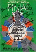 Football Autographed Man United 1977, An Official Programme For The 1977 Fa Cup Final Between Man