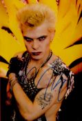 Billy Idol signed 12x8 colour photo. William Michael Albert Broad (born 30 November 1955), known