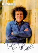 Leo Sayer signed 12x8 colour promo photo dedicated. Good condition. All autographs come with a