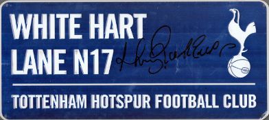 Football Tottenham Hotspur Stadium Sign, Signed by Harry Redknapp. Good condition. All autographs