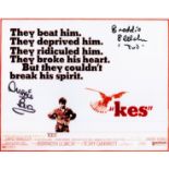 Duggie Brown and Freddie Fletcher signed Kes 10x8 promo photo. Kes is a 1969 British drama film