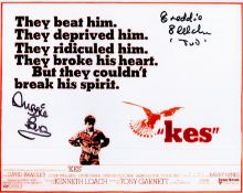 Duggie Brown and Freddie Fletcher signed Kes 10x8 promo photo. Kes is a 1969 British drama film