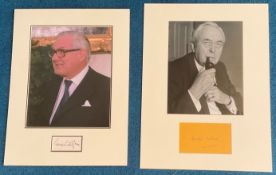 Politicians collection 3 superb, matted signature pieces includes James Callaghan, Jeremy Thorpe and