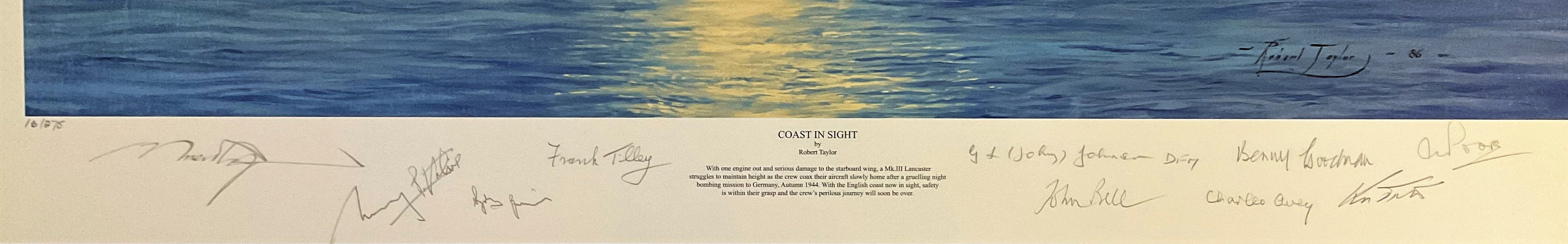 Robert Taylor Multi Signed Colour 32x23 Limited Edition 10/275 Print Titled 'Coast In Sight'. Signed - Image 2 of 2