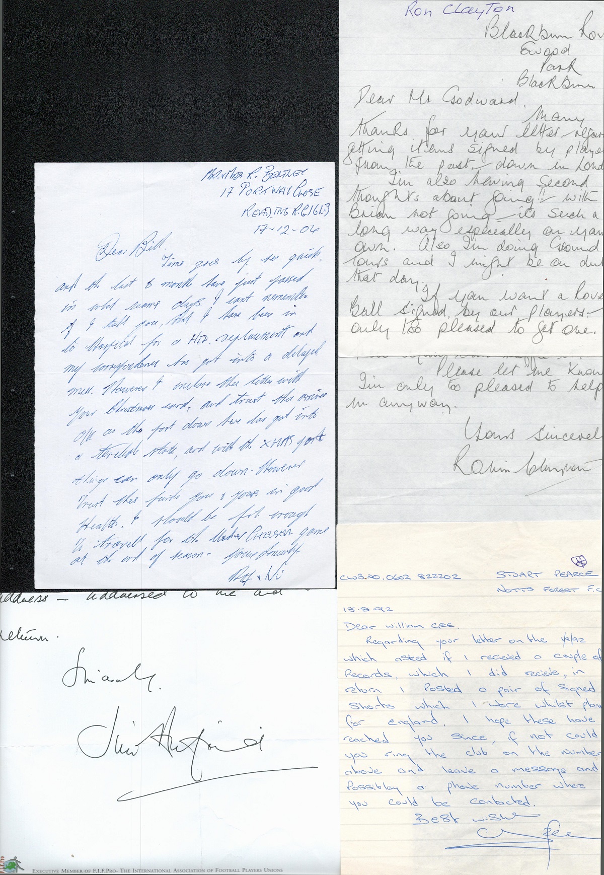 Sports collection of signed letters and printed signatures on photographs from stars including Ron - Image 3 of 3