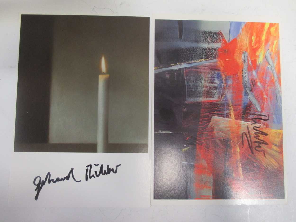 Gerhard Richter (German 1932-) Two signed postcards 'Karze' and 'Hollandische Seeschlacht'
