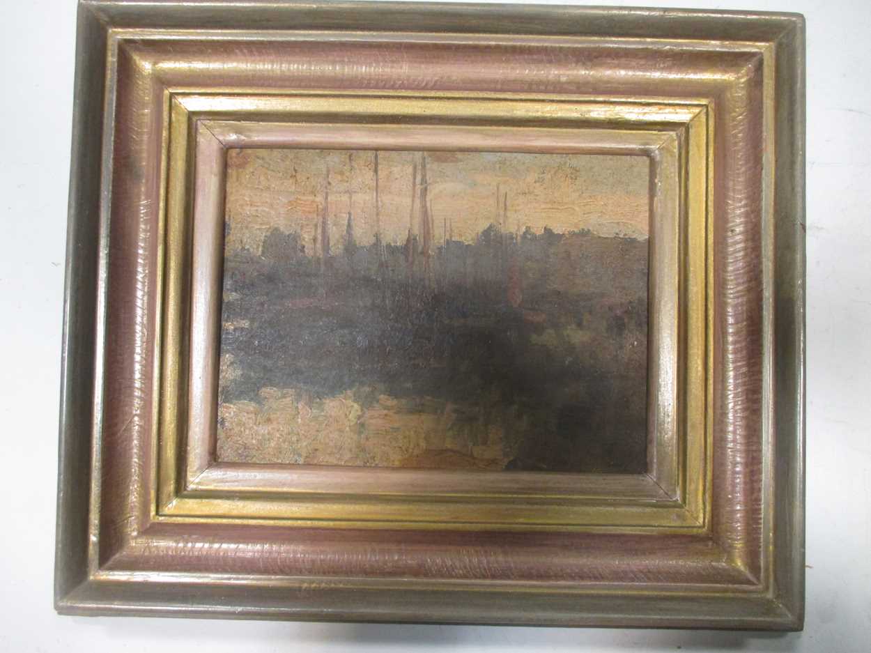 (Modern British) Sailing boats, oil on board, 15 x 20cm; J. Bullman (Modern British) Landscape, - Image 2 of 8