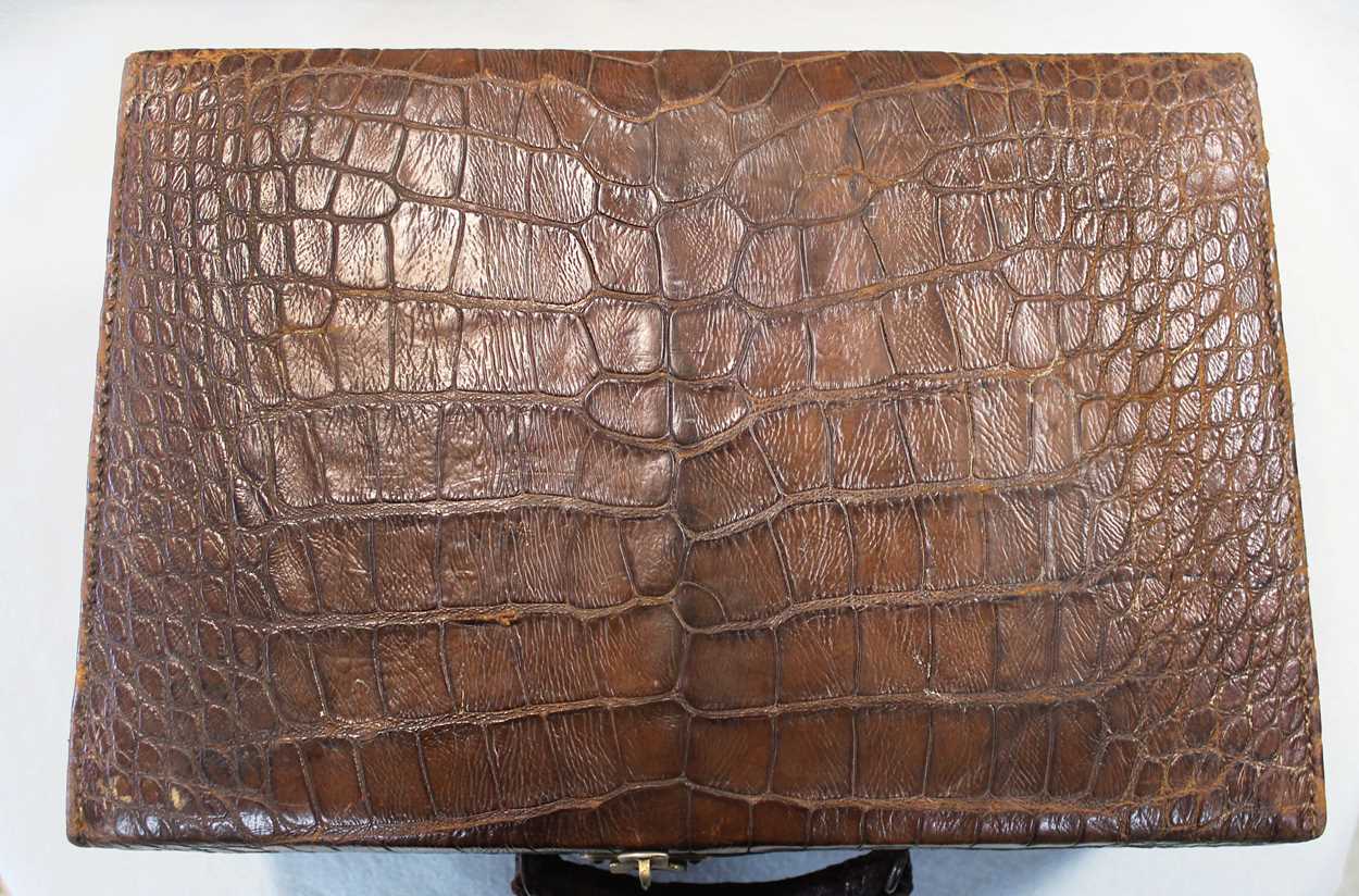 An early 20th century crocodile leather dressing case, - Image 7 of 7