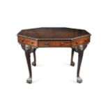 An Edwardian octagonal mahogany library table,