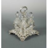 A William IV silver four division cruet, London 1831, 15.3ozt weighable silver