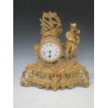 A 19th century French gilt metal mantel clock