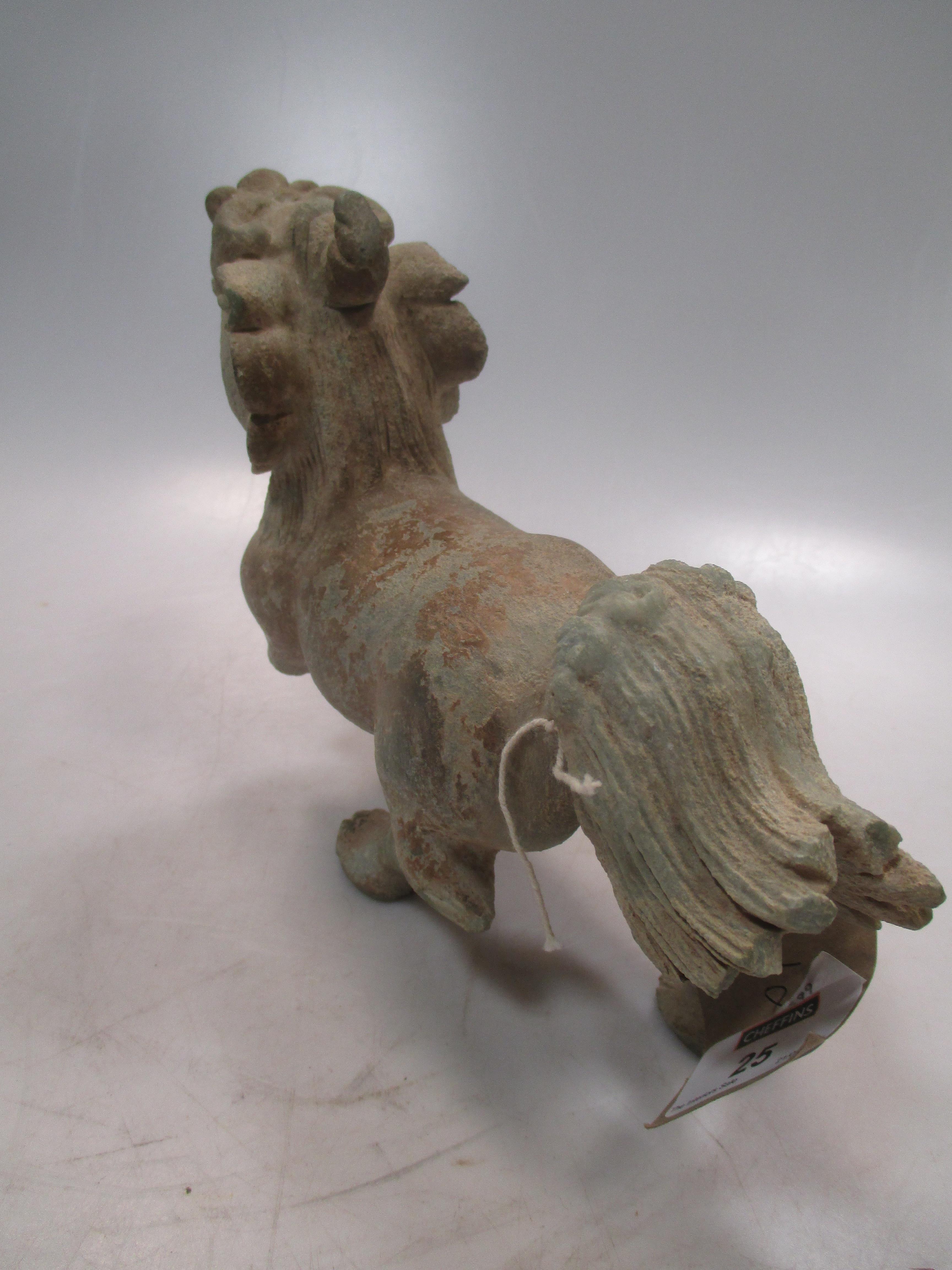A green stone standing Kylin, perhaps Vietnamese, (one leg missing), 20cm long - Image 5 of 10