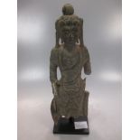A Chinese carved limestone fragmentary carved figure of a Bodhisattva, in Northern Wei style, 29cm