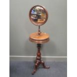 A Victorian mahogany dressing table stand with circular mirror, 148cm high