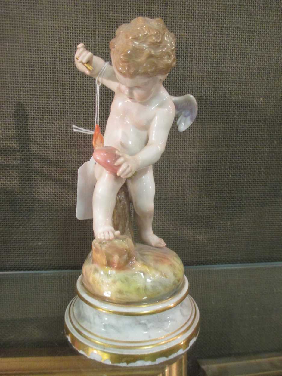 A pair of Meissen figures of cherubs, crossed swords mark, one incised L109, the other L14 (2) - Image 5 of 11