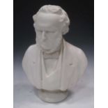 A Parianware bust of the Earl of Derby,