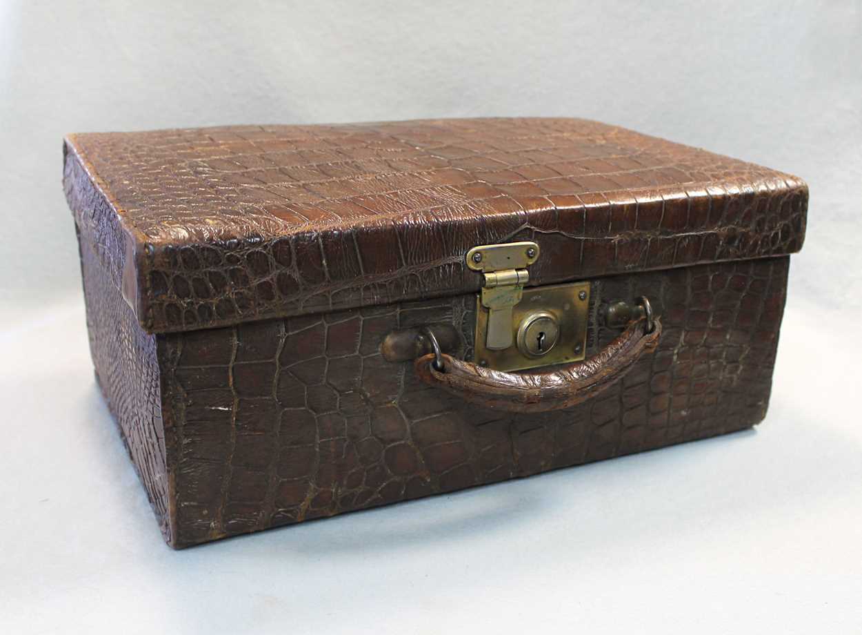 An early 20th century crocodile leather dressing case, - Image 2 of 7