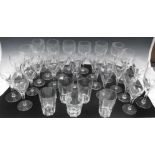 A collection of William Yeoward glassware, 32 pieces including 12 red wine and 12 white wine glasses