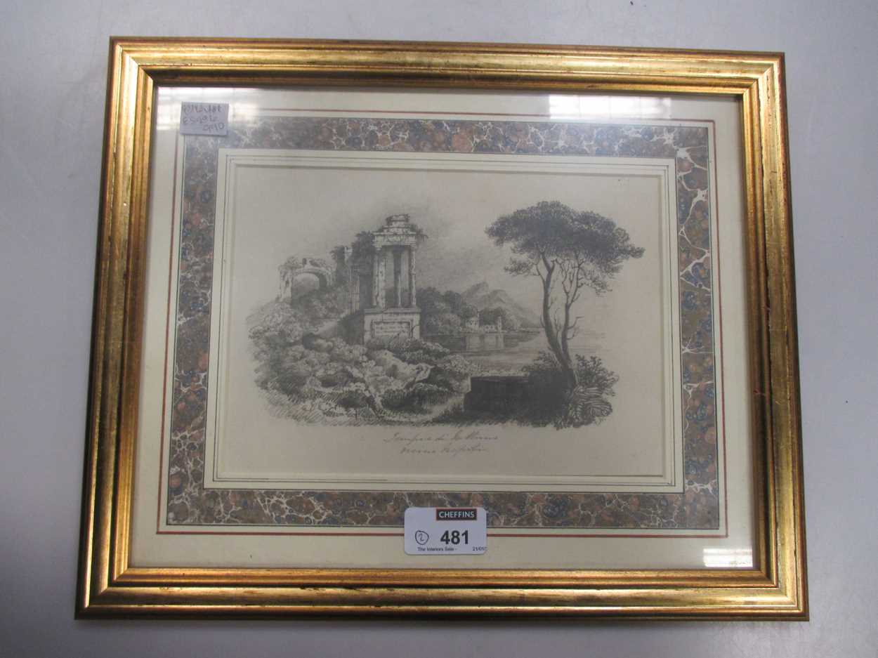 'P. Mainz', a pair of 19th century scenic pencil drawings of Sorrento and Naples, - Image 7 of 8