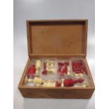 A 19th century Ivory chess set and board