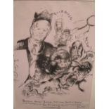 John Bull (Modern British) Doctor Ross Tonic Putting Devilish Germs to Flight signed ink drawing