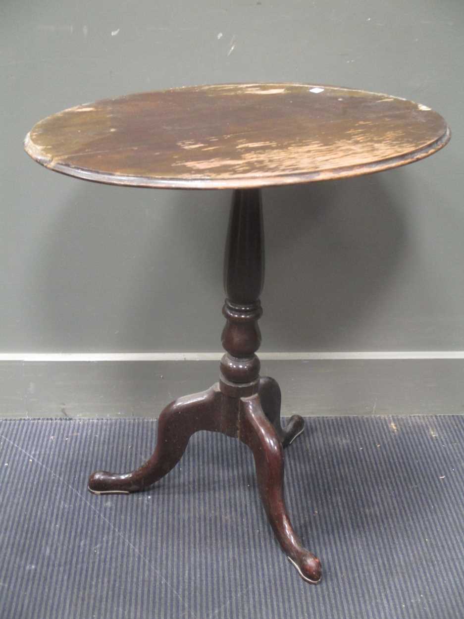 Three 19th century tripod tables and another tripod table, the tallest 74cm high (4) - Image 4 of 19