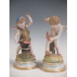 A pair of Meissen figures of cherubs, crossed swords mark, one incised L109, the other L14 (2)
