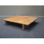 A Philippines wood low coffee table and a Chinese hardwood table, in Qing Dynasty style, 95cm