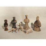 A Group of seven Chinese pottery tomb figures, of diverse type including dancers and entertainers,