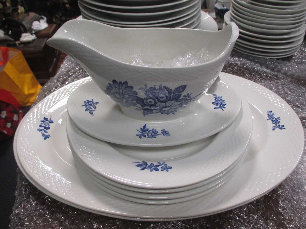 An early 20th century Royal Copenhagen blue flower angular pattern part dinner service/ coffee - Image 9 of 10