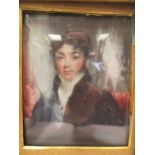 A late 18th century portrait miniature, probably on ivory with a good gilt frame