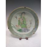 A Chinese famille verte plate dishes plate, 35cm diameter