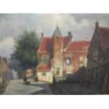 After Willem Koekkoek (Dutch 1839-1895), Figures in a Street, oil on panel, signed 'Koekkoek'