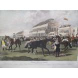 A hand coloured engraving after J. F. Herring 'Grandstand Ascot - Gold Cup Day 1839', engraved by
