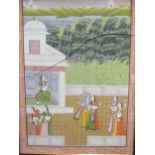 Mughal school, circa 1850-1900, A Court scene, gouache on linen, 48.5 x 35cm