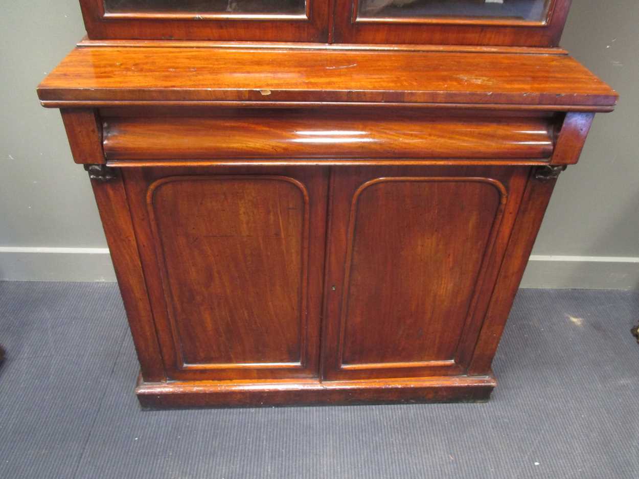 A William IV mahogany bureau bookcase 238 x 106 x 55cm - Bild 7 aus 7