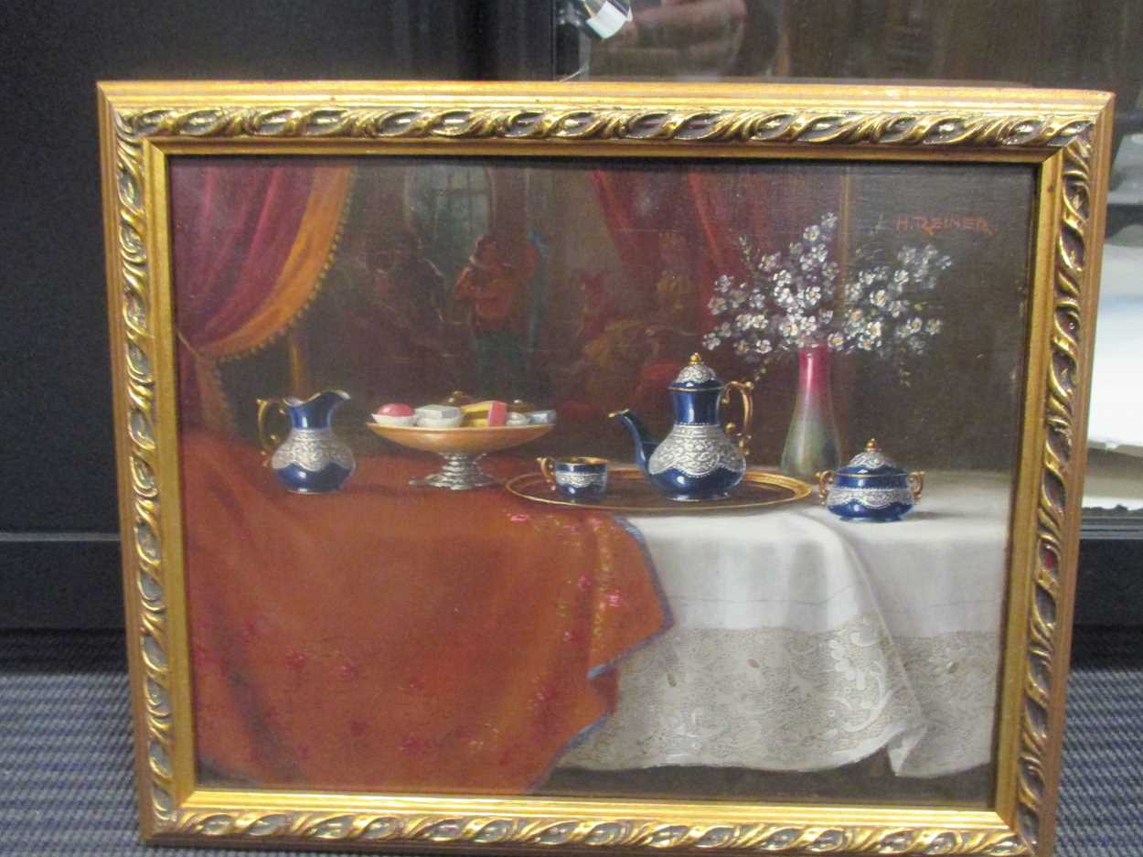 Hermann Reiner, Still life, oil on board, 20 x 26cm - Image 5 of 8