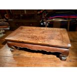 A Chinese Kang table, 19th/20th century, and a Chinese provincial low stool (2)