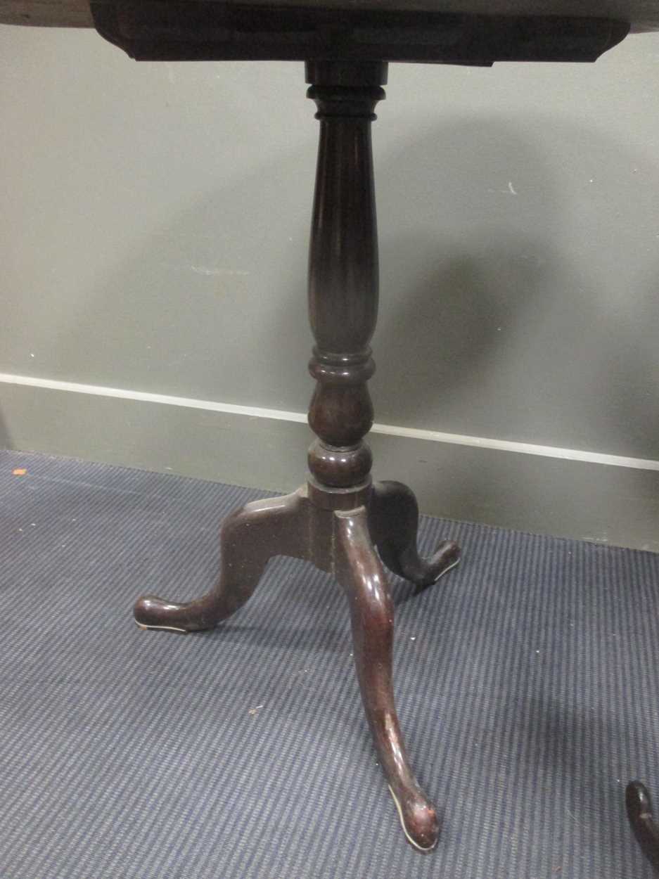 Three 19th century tripod tables and another tripod table, the tallest 74cm high (4) - Image 16 of 19